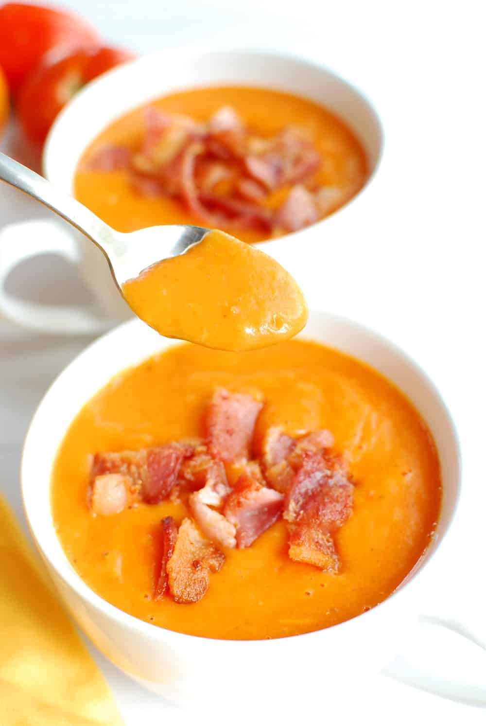 Spoonful of gluten free tomato soup