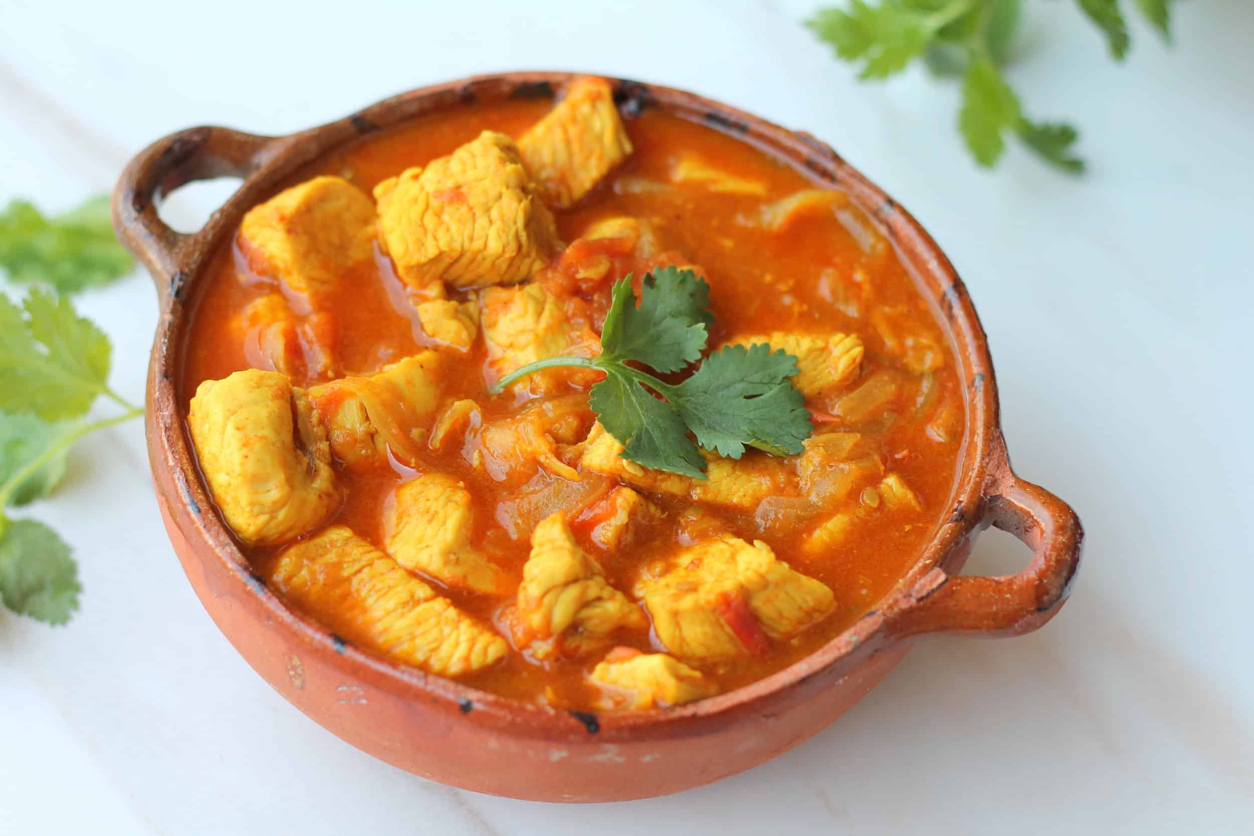 Gluten free dairy free chicken curry in a bowl