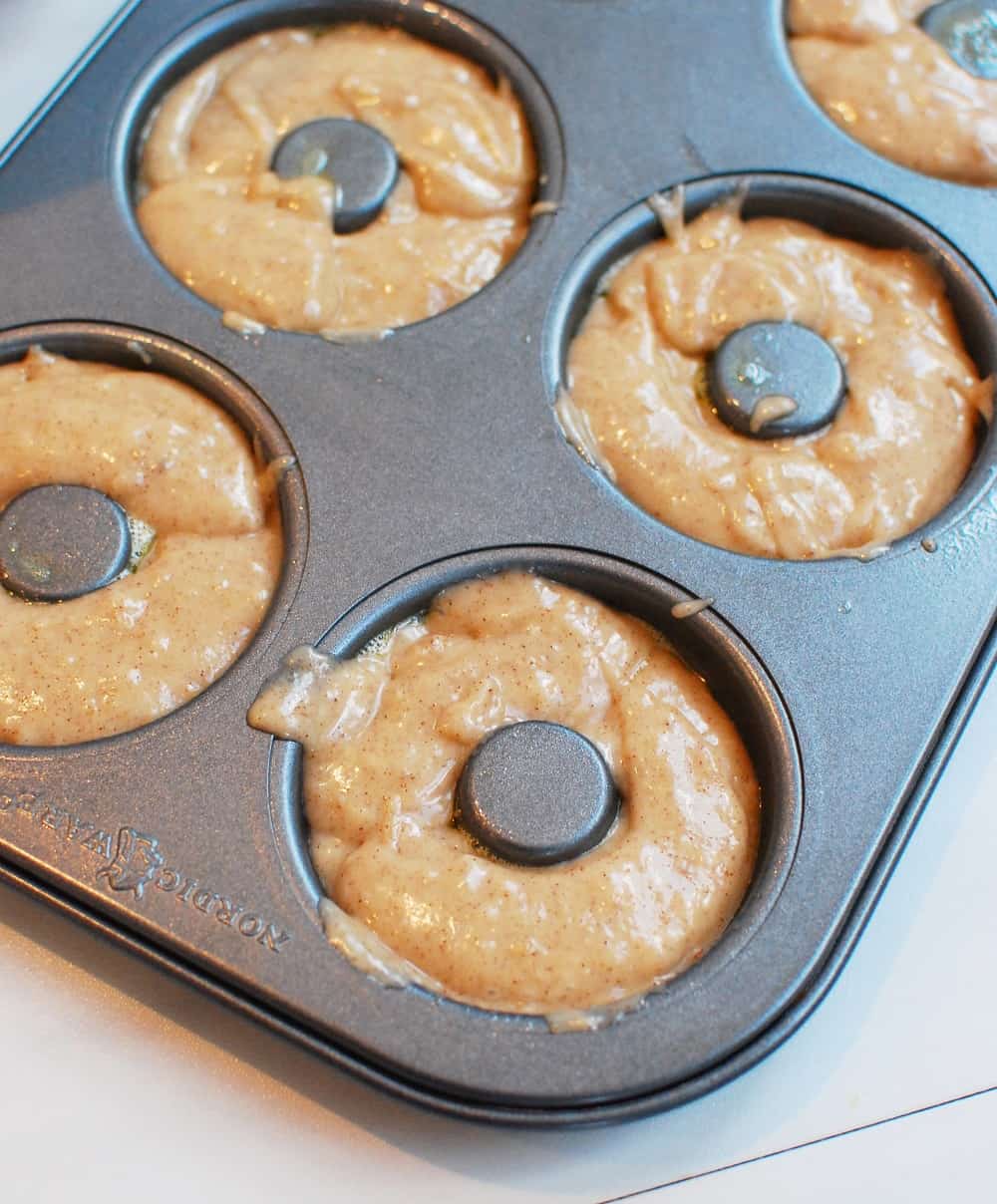 Donut batter in a donut pan