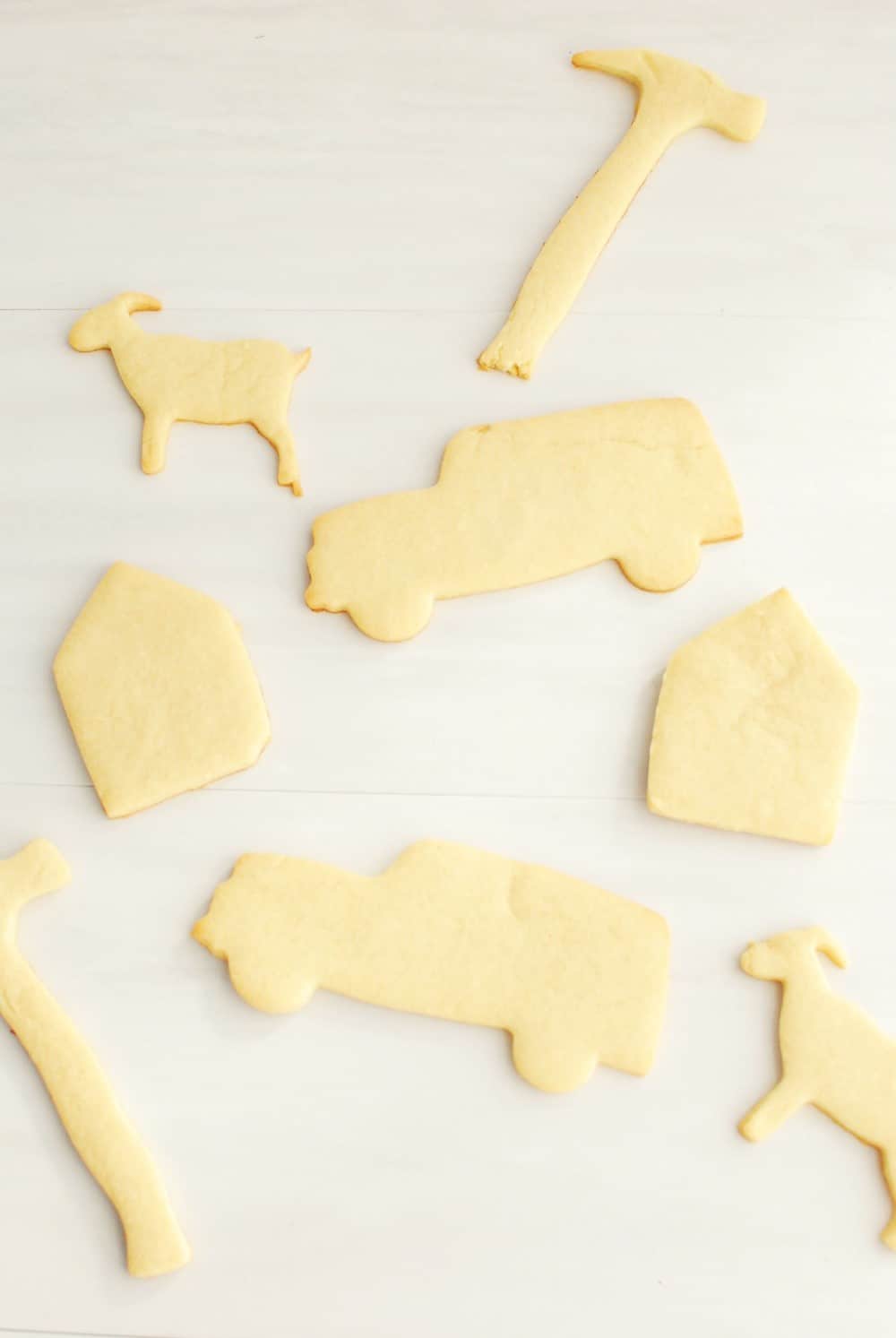 Dairy free sugar cookies in various shapes