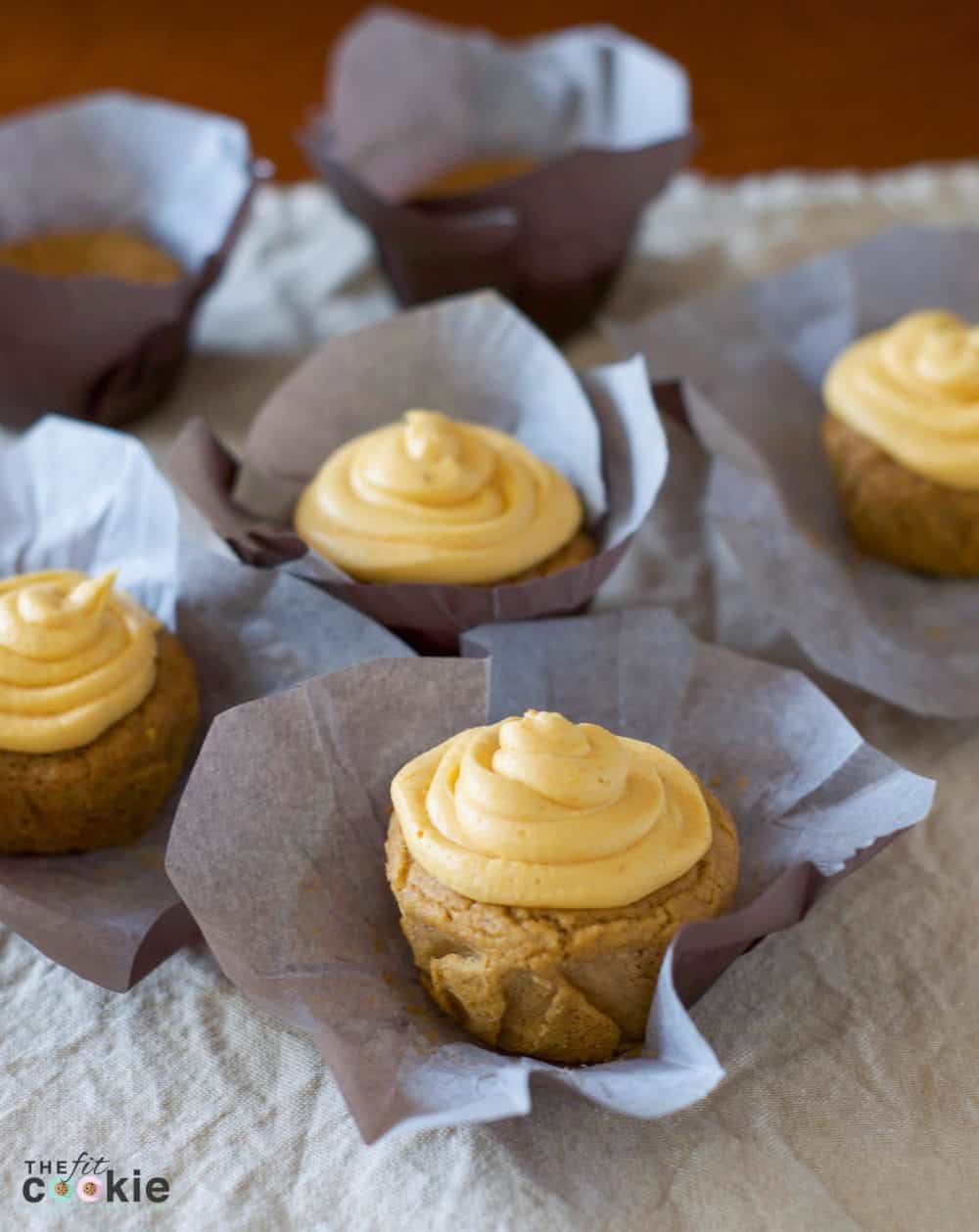 Pumpkin spice cupcakes with pumpkin buttercream frosting