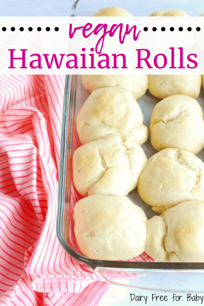 A baking dish full of vegan Hawaiian rolls