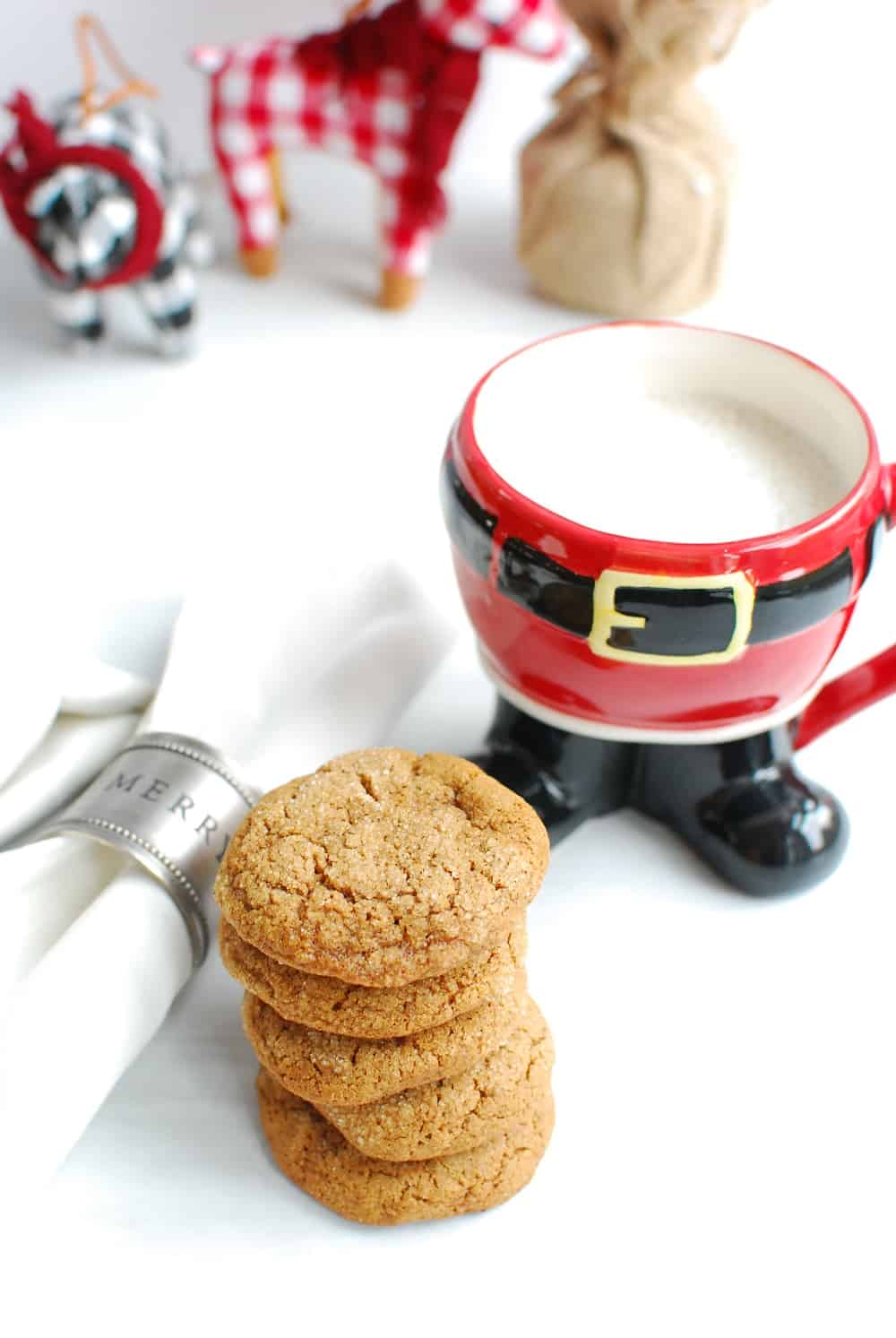 Vegan gluten free gingersnaps in a pile