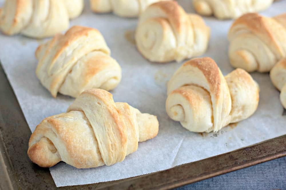 dairy free crescent rolls on a baking sheet