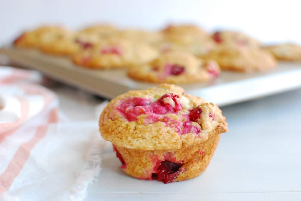 a vegan orange cranberry muffin