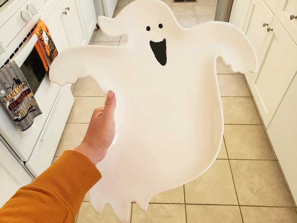 a ghost shaped platter to put food on