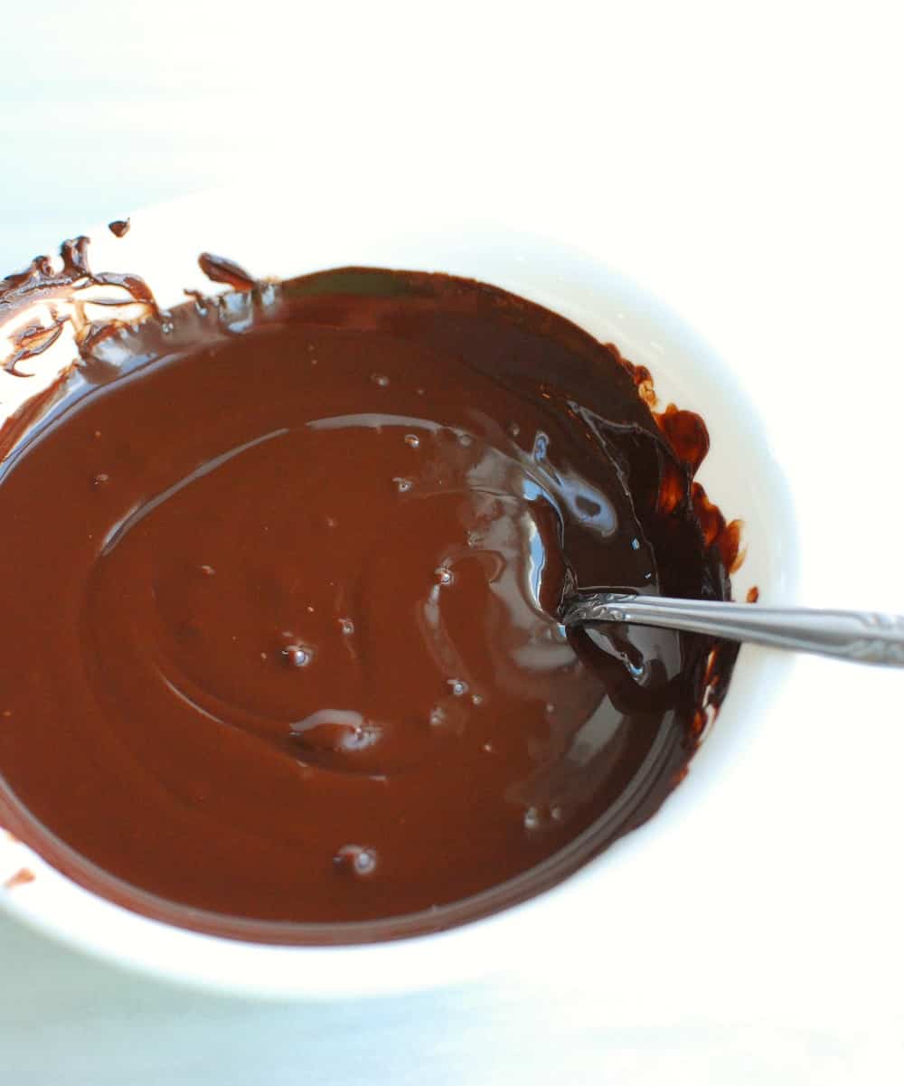 a bowl of melted chocolate