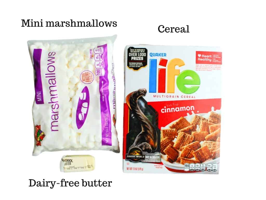 Cinnamon life, marshmallows, and dairy-free butter.