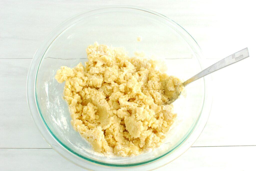 Cookie dough in a bowl.