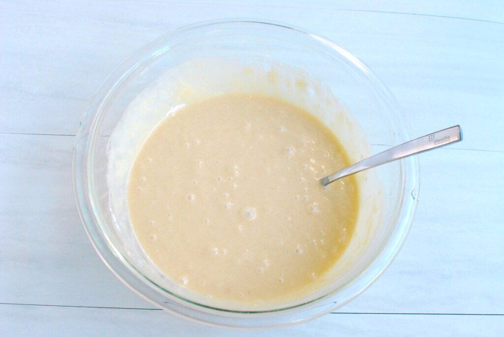 Cupcake batter in a bowl.