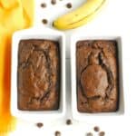 Two mini loaves of dairy free double chocolate banana bread.